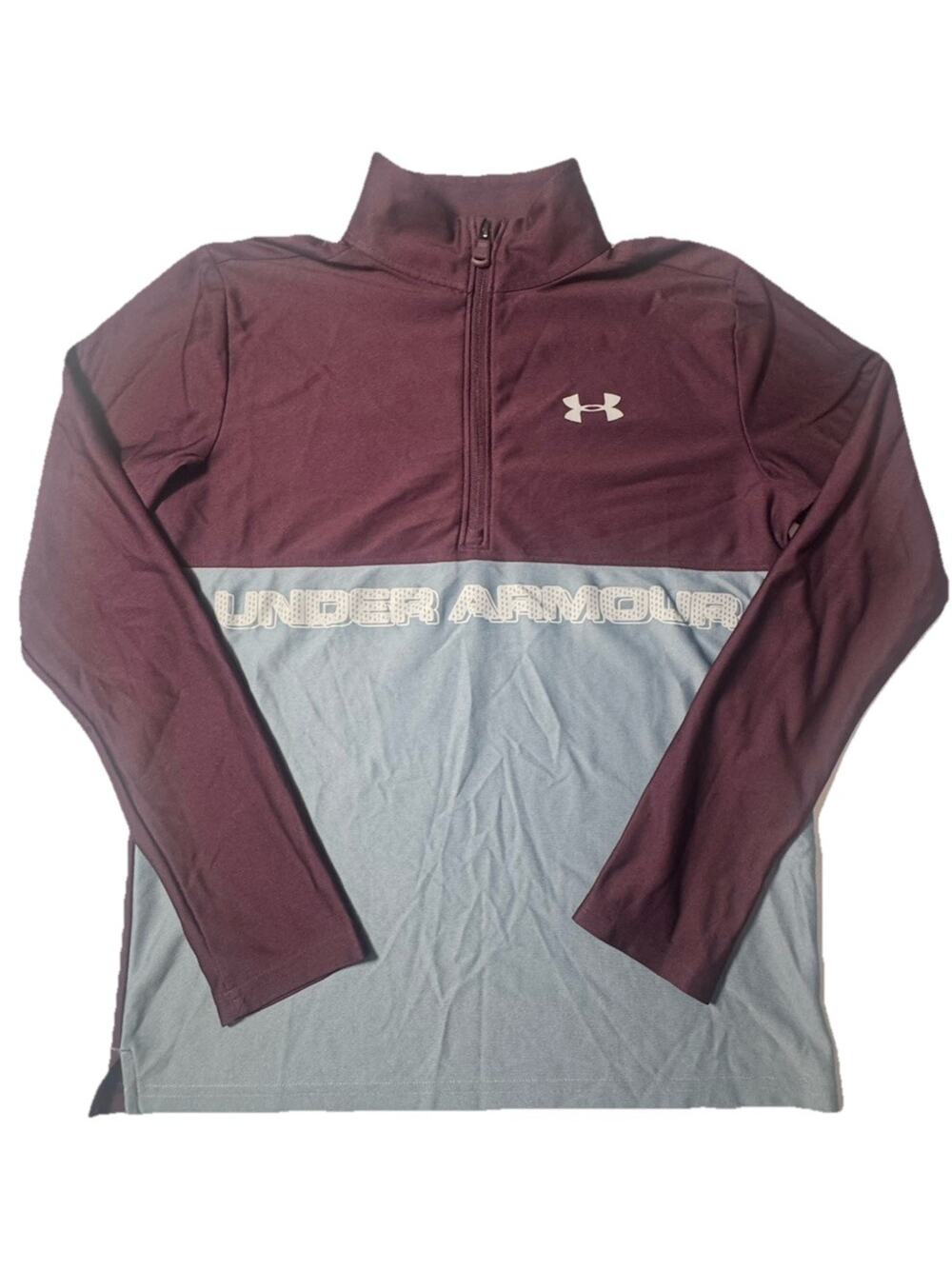 Under Armour HeatGear Youth YXL 1/4 Zip Pullover Purple Blue Athletic